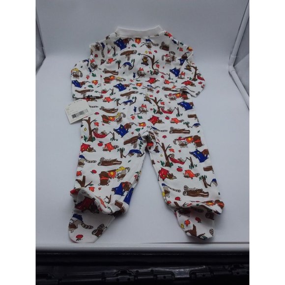 Baby B'gosh Infant Boys Sleeper Footie Size 6 Months Animals Camping Theme - Picture 10 of 10